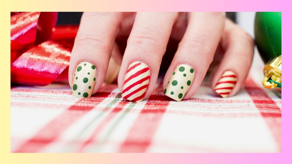 Candy Cane Stripes nail art